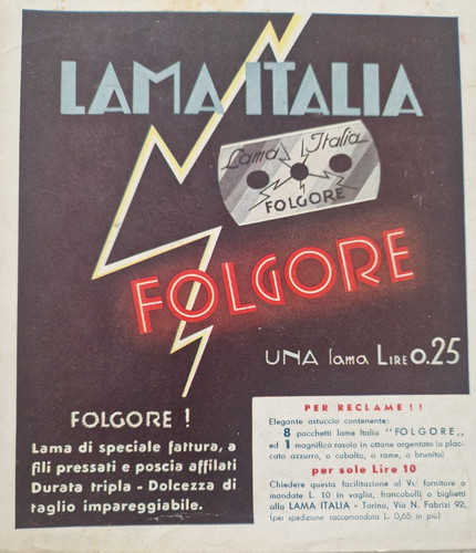 Pubblicità lame barba - pubblicità, da