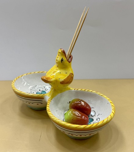 Deruta pottery double bowl - double,