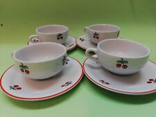 Richard Ginori 4 TAZZINE CAFFÈ CILIEGIE CHERRIES CILIEGIA VINTAGE CUP PIATTO 