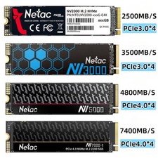 Lotto unità a stato solido interna Netac 2TB 1TB 500GB 256GB M.2 PCIe SSD 2280 NVMe