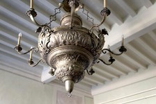 Lampadario in peltro antico vintage antiquariato in peltro