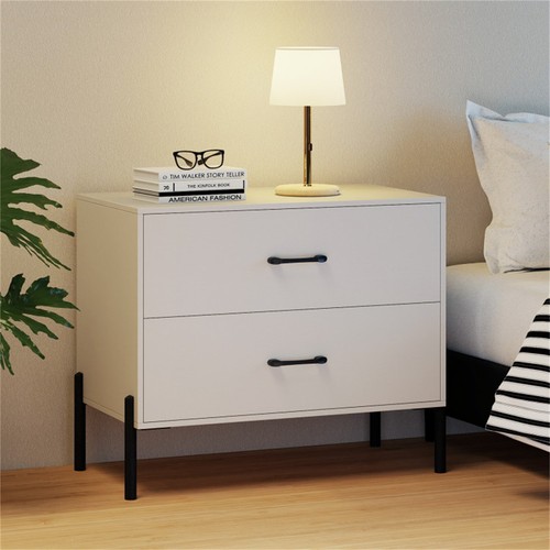 Comodino bianco cassetti con - bianco,