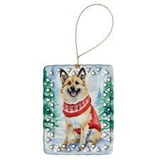 Albero di Natale norvegese Buhund ornamento in porcellana DAC3539CO2