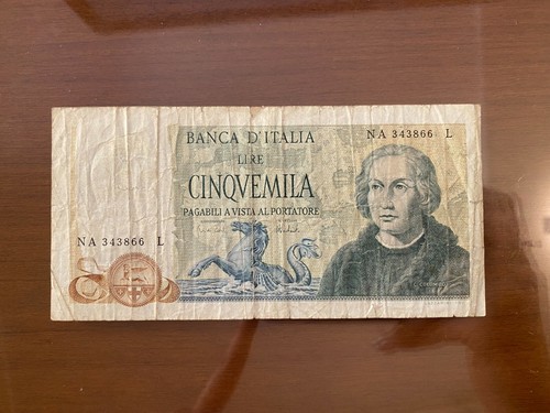 Banconota lire 5000 colombo - 5000,