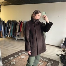 Cappotto donna Cinzia Rocca marrone bambino lana lama taglia