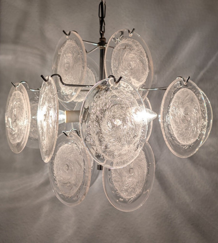 Lampadario murano con lastre - lampadario,