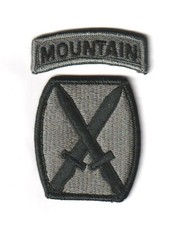 10th MOUNTAIN DIVISION "ACU Patch" (Fabrication Actuelle)
