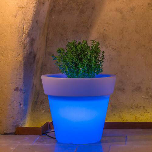 Vaso luminoso resina bianca - in,