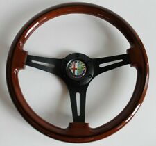Volante adatto per Alfa Romeo Vintage Legno Nero NO adattatore mozzo stile Nardi