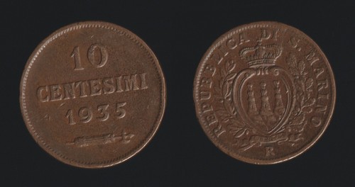San marino centesimi 1935 - marino, 10