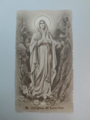 Madonna lourdes holy card - di,