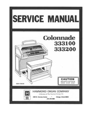 Hammond 333100 333200 Colonnade Service Manual repair Schematic diagrams Schema