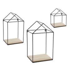 MAURY'S INDUSTRIAL BACHECHE IN METALLO CON MENSOLE IN LEGNO SET 3 PZ