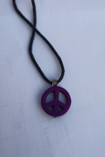 Collana ciondolo legno pace - ciondolo,