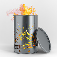 Bidone Fuoco Camper Campeggio