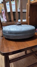 Vintage Oval (8" x 11") Galvanized Bed Foot Warmer Hot Water Bottle W/Brass Cap