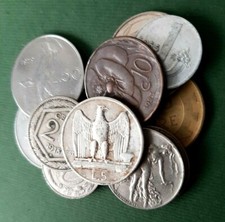 LOTTO STOCK 11 MONETE ITALIA CON 5 LIRE ARGENTO AQUILINO AQUILOTTO DEL 1927