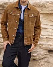 Giacca uomo marrone pura - , pelle
