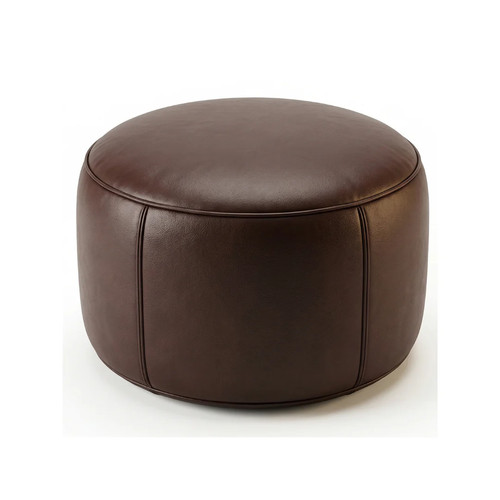 Moroccan leather pouf - moroccan, –