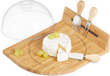 Formaggiera in Bambù, Porta-Formaggio Magnetico, Coltello O Forchetta Da Formagg