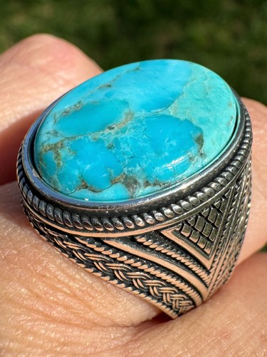 Anello uomo turchese naturale