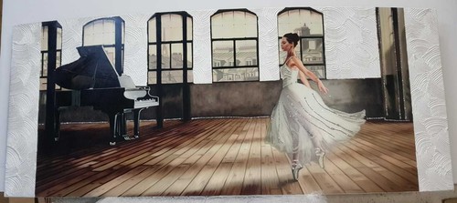 Quadro legno ballerina con - in,
