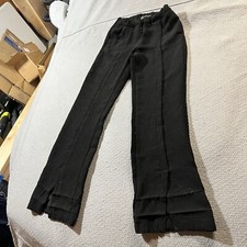 Pantalone donna Zara nero pull on gamba svasata orlo spacco taglia XSmall tasche ottimo stato