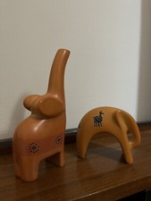 Coppia Elefanti In Ceramica