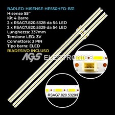 KIT 4 BARRE STRIP 54 LED TV HISENSE HE550HFD-B31 LTDN55K600XWSEU3D