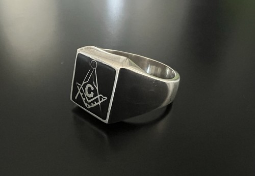 Anello massonico massone nero - massonico,