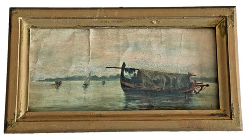 Antico dipinto olio cartone - dipinto,