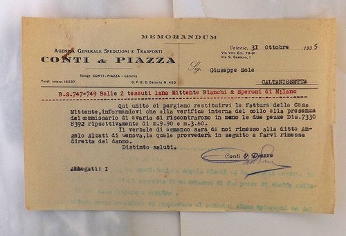 Memorandum conti piazza - &,