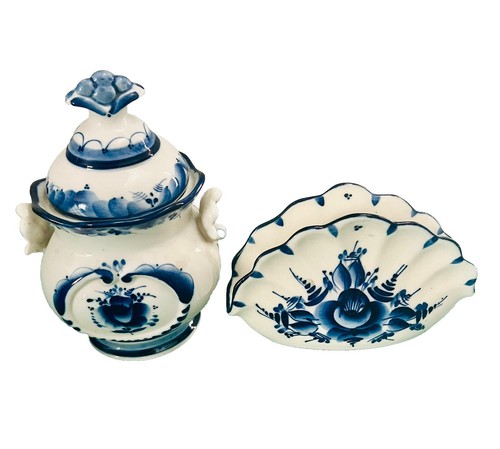 Gzhel porcelain sugar bowl - gzhel,