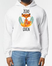 Felpa con cappuccio Zero Fox Given divertente stampata bianca unisex S-2XL Zen Fox🎁 regalo di Natale