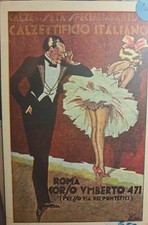 CARTOLINA PUBBLICITARIA  CALZE CALZETTIFICIO ITALIANO  ROMA     NV  FP RARISSIMA