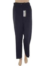 Elena Miro Pantalone Da Donna Blu Gessato Dritto Tubo Elegante Taglia 39f It 48