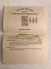 Foglio Istruzioni Franck Muller 8005 SC King