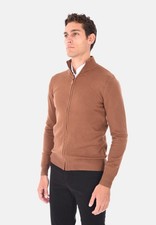 Cardigan Uomo Zip Intera Invernale Maglione Collo Alto con Cerniera Slim Fit