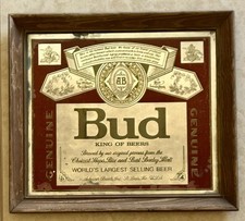 ANTICA INSEGNA BIRRA BUD CHICAGO HEINEKEN SPECCHIO 44X39 CM ORO GUINNES