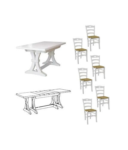Set tavolo fratino bianco