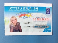 Biglietto Originale Lotteria Italia 1998 – Raffaella Carrà – Carramba che Sorpre