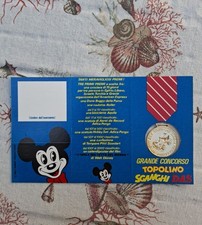 TOPOLINO SGANGHI DAS Medaglietta + Tagliando Anni 70 Concorso Fumetto Disney