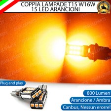 2 X LAMPADE W16W WY16W LED CANBUS ARANCIONI AMBRA FRECCE INDICATORI DI DIREZIONE