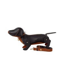 Borsa a mano bassotto Barkworth Reeve Hugo - cane salsiccia in pelle cioccolato o conker