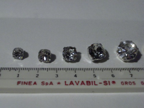 Bottone strass base metallo - bottone, 5