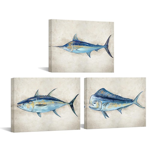 Tela arte marlin blu mahi - blu,