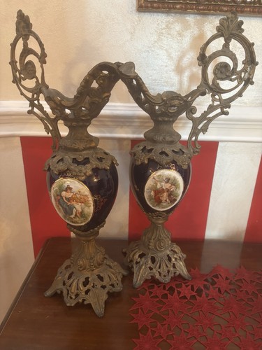 Anfora porcellana ottone - e,