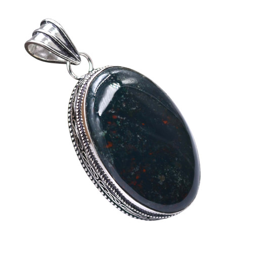 Pietra sangue argento placcato - pietra,