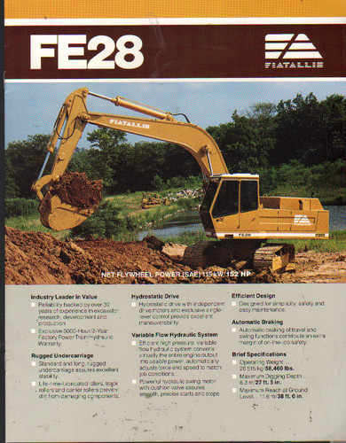 Foglietto brochure escavatore