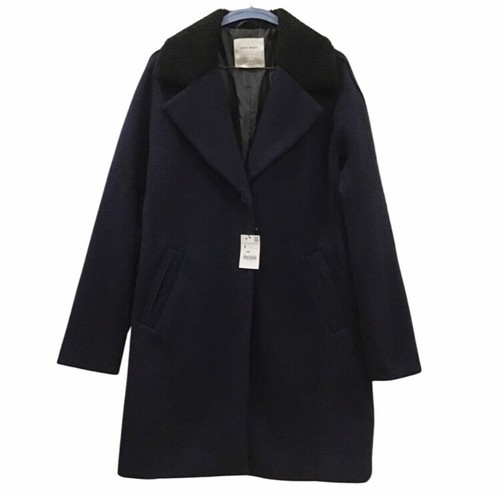 Cappotto nero blu con - , colletto